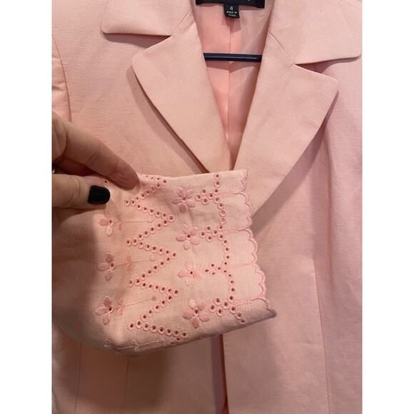 KASPER Rose Pink Linen Rayon Open Front Blazer Women's Sz 4 - Picture 8 of 8